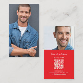 Casting Essentials Foto-Geschäftskarte | QR-Code Visitenkarte