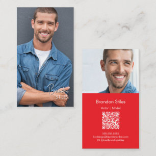 Casting Essentials Foto-Geschäftskarte   QR-Code Visitenkarte