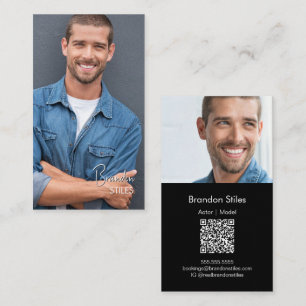 Casting Essentials Foto-Geschäftskarte   QR-Code Visitenkarte