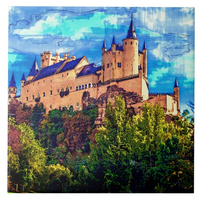 Castle Alcazar, Segovia, Spanien. Fliese (Vorderseite)