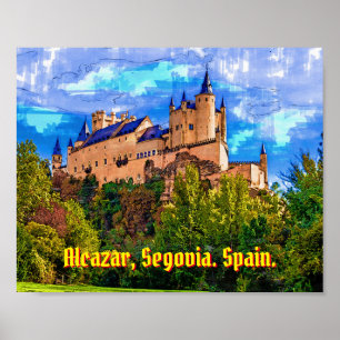 Castle Alcazar, Segovia, Spanien. Poster