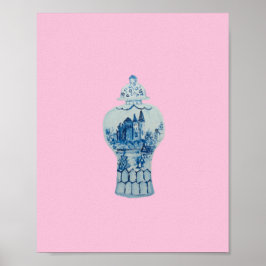 Castle Blue und White Ginger Jar Art Print Poster