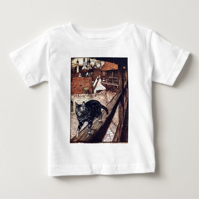 Castle Cat Rackham Illustration Baby T-shirt (Vorderseite)