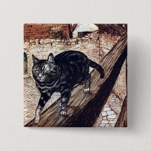 Castle Cat Rackham Illustration Button