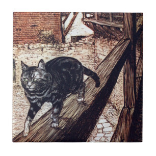 Castle Cat Rackham Illustration Fliese