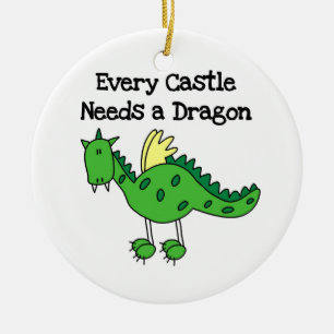 Castle Dragon Keramik Ornament