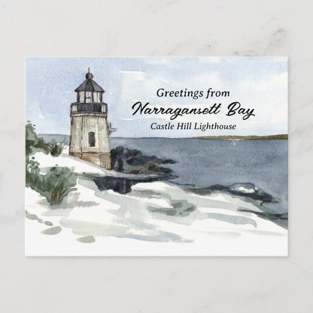 Castle Hill Lighthouse Narragansett Bay Newport RI Postkarte (Vorderseite)