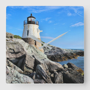 Castle Hill Lighthouse, Rhode Island Quadratische Wanduhr