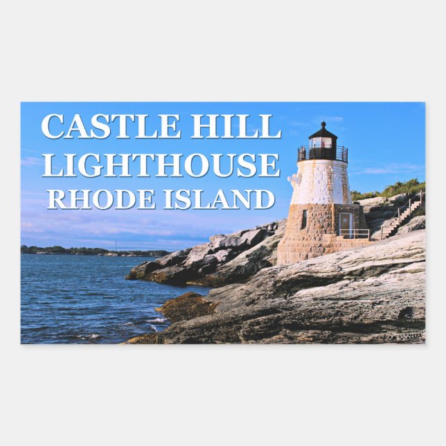 Castle Hill Lighthouse, Rhode Island Rechteckiger Aufkleber (Vorderseite)