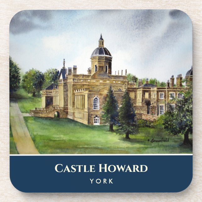 Castle Howard York England Aquarellmalerei Getränkeuntersetzer (Vorderseite)