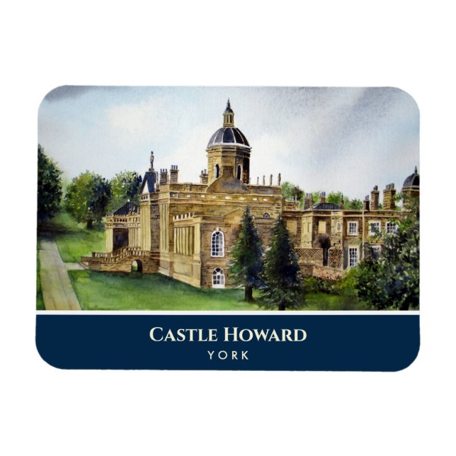 Castle Howard York England Aquarellmalerei Magnet (Horizontal)