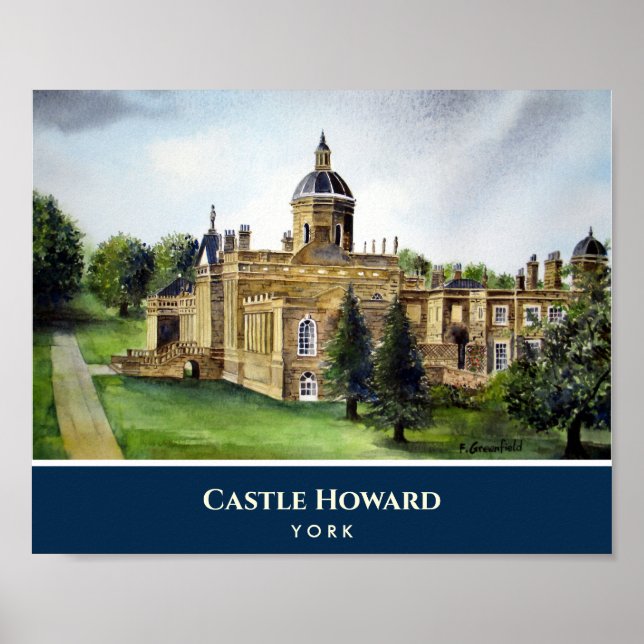 Castle Howard York England Aquarellmalerei Poster (Vorne)