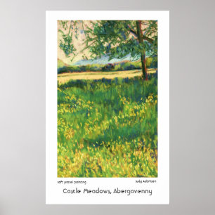 Castle Meadows, Abergavenny Print oder Poster