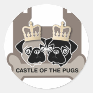 castle of the pugs sticker doorzichtig