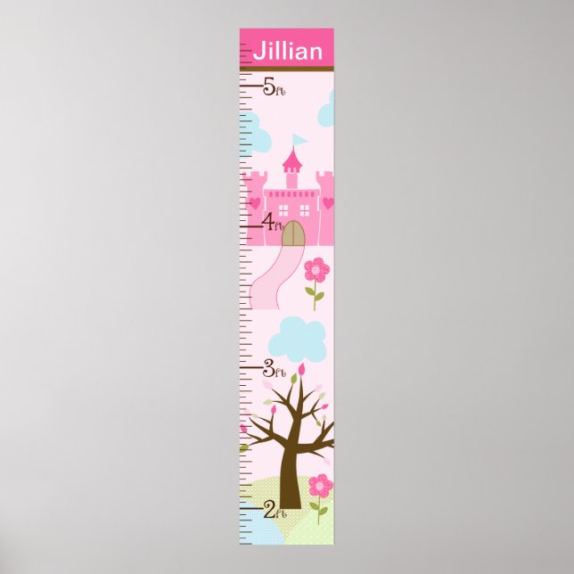 Castle/Princess Dreams Growth Chart Behielt auf 8x Poster (Vorne)