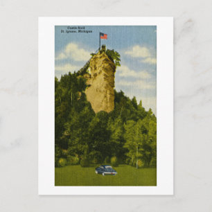 Castle Rock, St Ignace, Michigan Postkarte