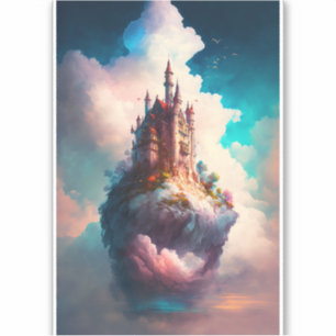Castle Sky Clouds Fantasy Art Sticker