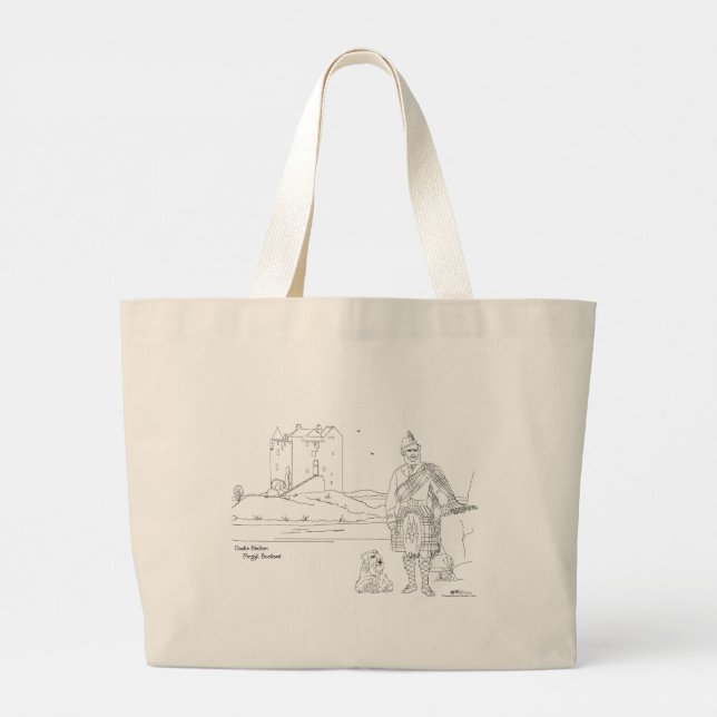 Castle Stalker, Argyll Scotland Tote Bag Jumbo Stoffbeutel (Rückseite)