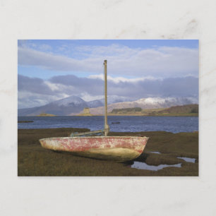 Castle Stalker mit Fischerboot im Postkarte