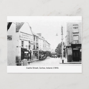 Castle Street in Carlow Town, Vintag Irland Postkarte