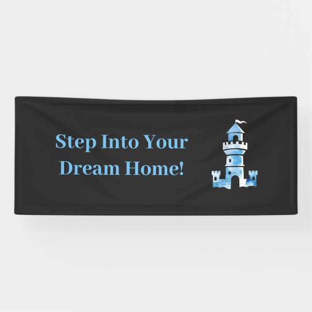 Castle Watercolor Art Willkommensbanner Banner (Horizontal)