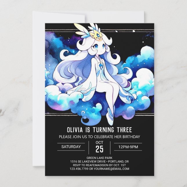 Castle Whimsy Princess Birthday Einladung (Vorderseite)