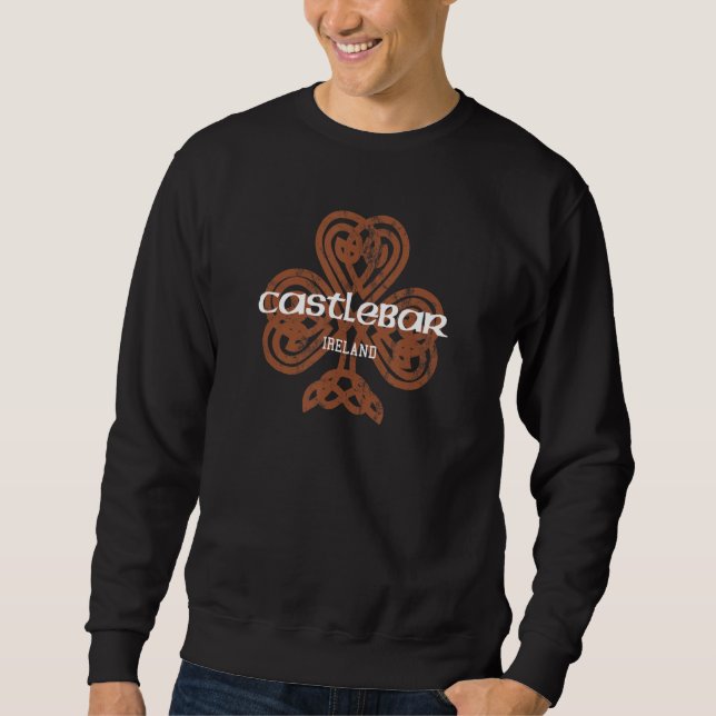 Castlebar Mayo Ireland Celtic Kleeblatt Vintag Sweatshirt (Vorderseite)