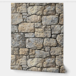 Castlecore Beige Stone Wall Tapete