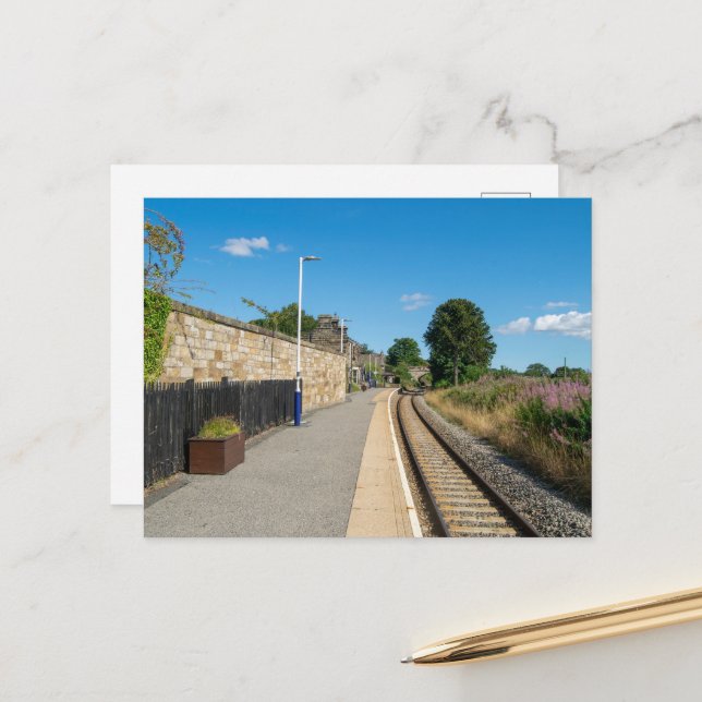 Castleton Moor Railway Station Postkarte (Vorderseite/Rückseite Beispiel)