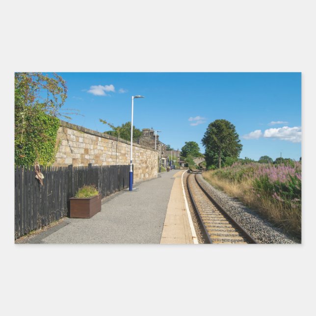 Castleton Moor Railway Station Rechteckiger Aufkleber (Vorderseite)