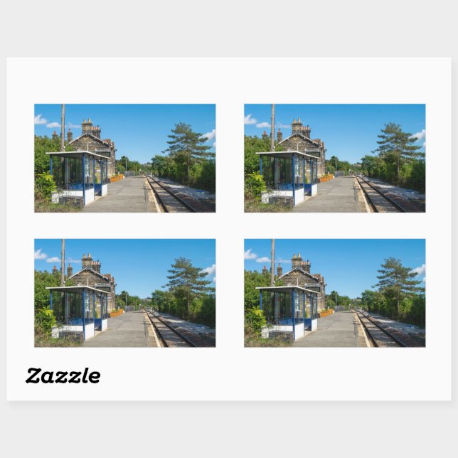 Castleton Moor Railway Station Rechteckiger Aufkleber (Blatt)