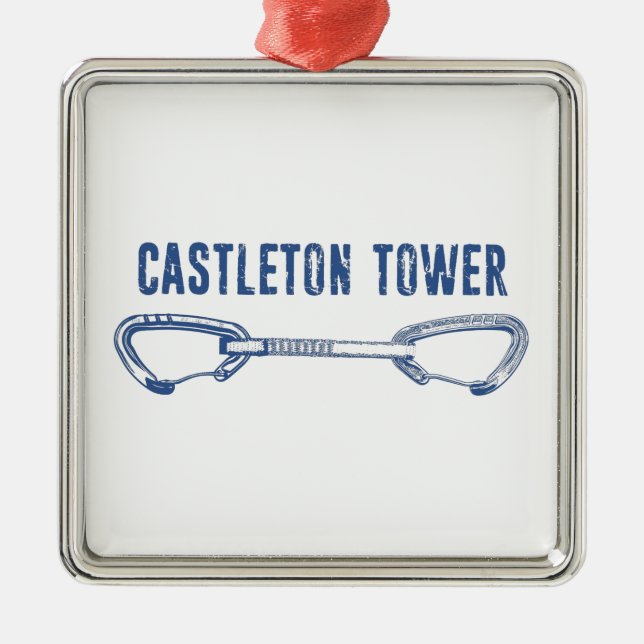 Castleton Tower Klettern Ornament Aus Metall (Vorne)
