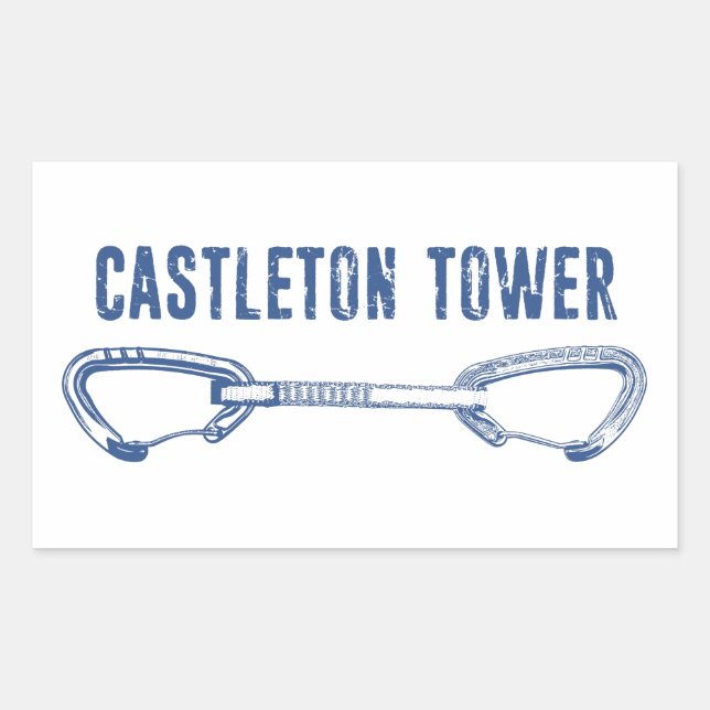 Castleton Tower Klettern Rechteckiger Aufkleber (Vorderseite)