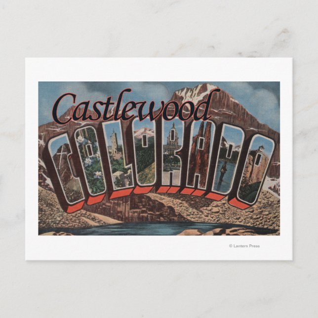 Castlewood, Colorado - Große Buchstabenszenen Postkarte (Vorderseite)
