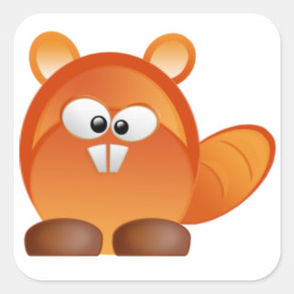 Castor Quadratischer Aufkleber