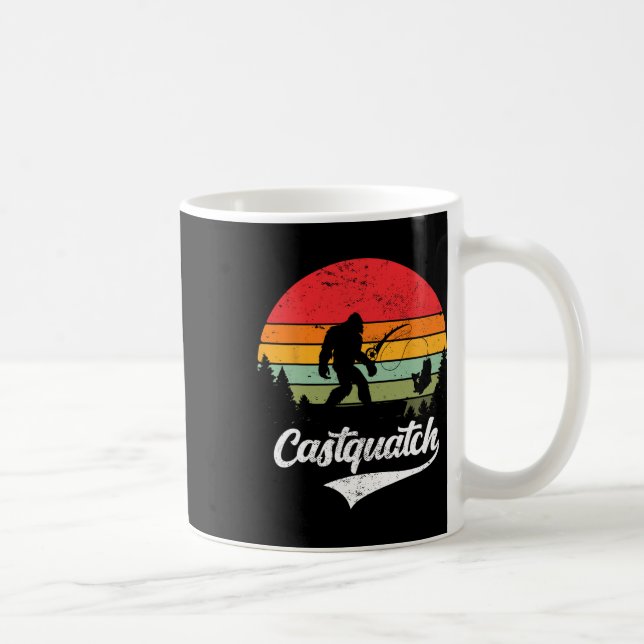 Castquatch Funny B Fisherman Fishing Meme Kaffeetasse (Rechts)