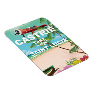 Castrie Saint Lucia Vintage Reiseplakat Magnet