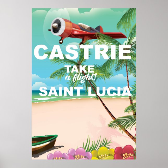 Castrie Saint Lucia Vintage Reiseplakat Poster (Vorne)