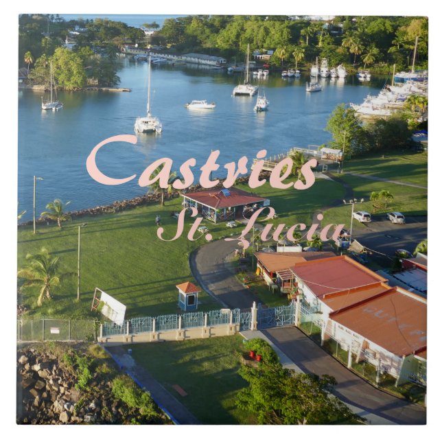 Castries Saint Lucia Caribbean Island Fliese (Vorderseite)