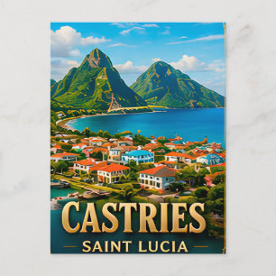 Castries Saint Lucia Karibik Hafen Reise Souvenir Postkarte