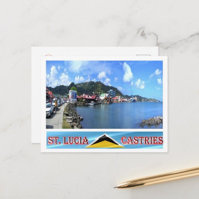 Castries - Saint Lucia - Panorama - Postkarte (Vorderseite/Rückseite Beispiel)