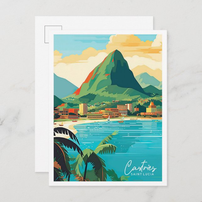 Castries Saint Lucia Postkarte (Vorne/Hinten)