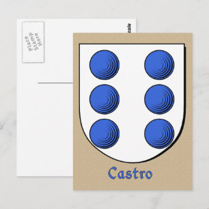 Castro Ancestral Heraldic Shield Postkarte