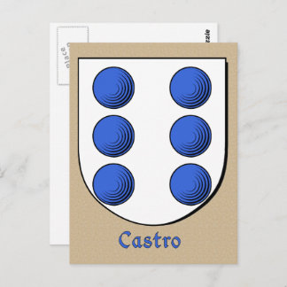 Castro Ancestral Heraldic Shield Postkarte