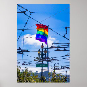 Castro Street Rainbow Flag San Francisco - LGBTQ+ Poster