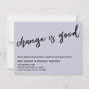 Casual Change is Good Staubiges Blau New Adresse K Mitteilungskarte