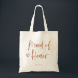 Casual Script | Chic Rose Gold Trauzeugin Geschenk Tragetasche<br><div class="desc">Diese stilvolle und schicke Geschenktasche aus Brautparty bietet moderne,  lässige Imitate Rose Goldskripttypografie,  die "Trauzeugin" sagt,  und ein trendiges,  mit einem Schreib geschrieftes Herz,  mit ihrem Namen in einem fett gedruckten Text. Das perfekte Hochzeitsgeschenk für Ihre gesamte Hochzeitsfeier.</div>