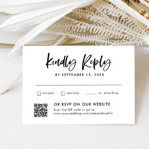 Casual Script   Kombo und Traditionell mit QR-Code RSVP Karte
