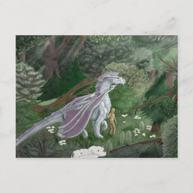 CasualStrollElf&Dragon Postcard Postkarte (Vorderseite)