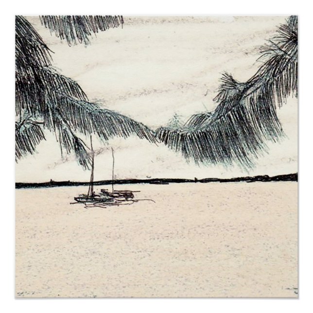 Casuarina-Bäume, Long Island Bahamas Poster (Vorderseite)